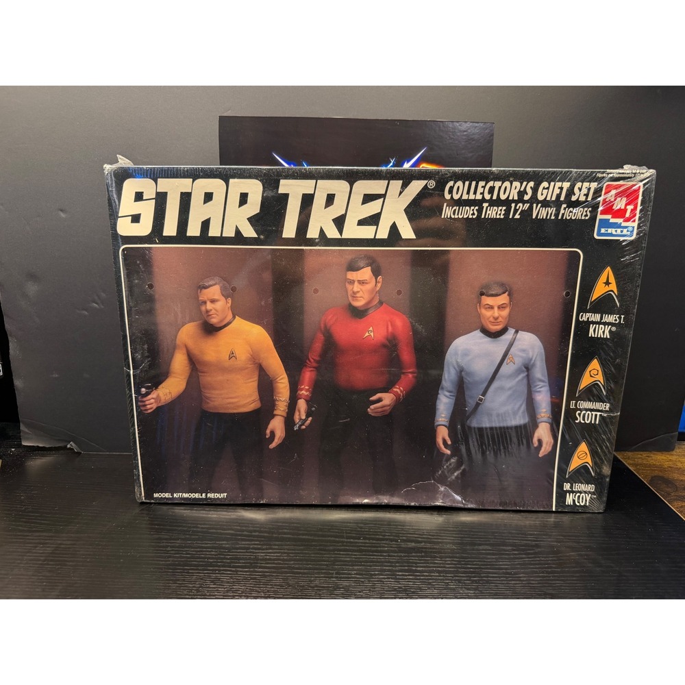 Star Trek Collectors Gift Set AMT Ertl 8771 12 Inch Vinyl Figures Kirk Scott